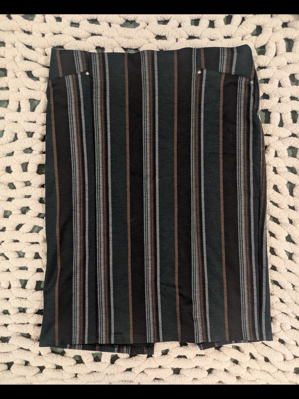 Vertical Stripe Pencil Skirt